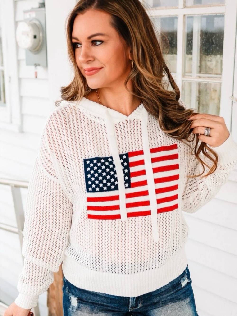 Flag Sweater NWOT